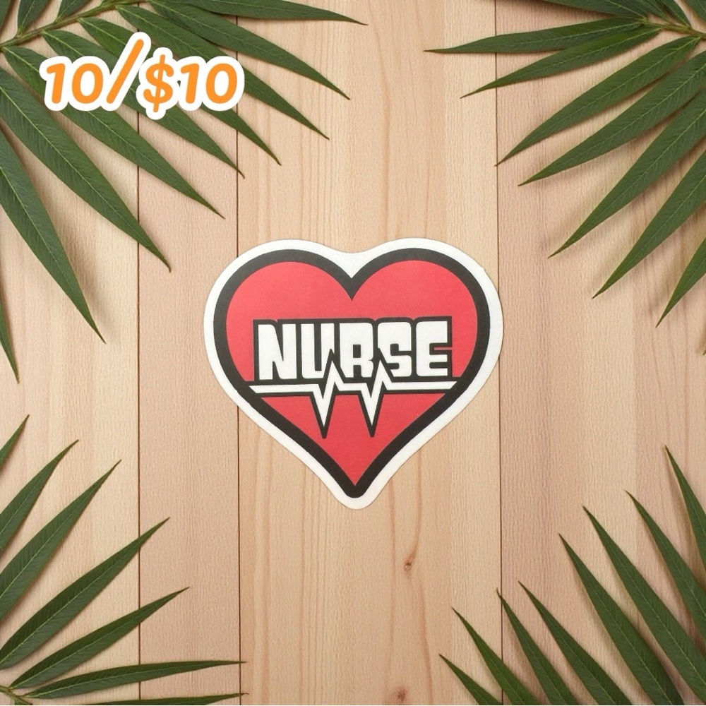 Red Heart Nurse Sticker – 2 1/4”, Matte Finish | Medical for Healthcare Workers